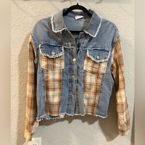 Pink Lily Denim and Plaid Shirt